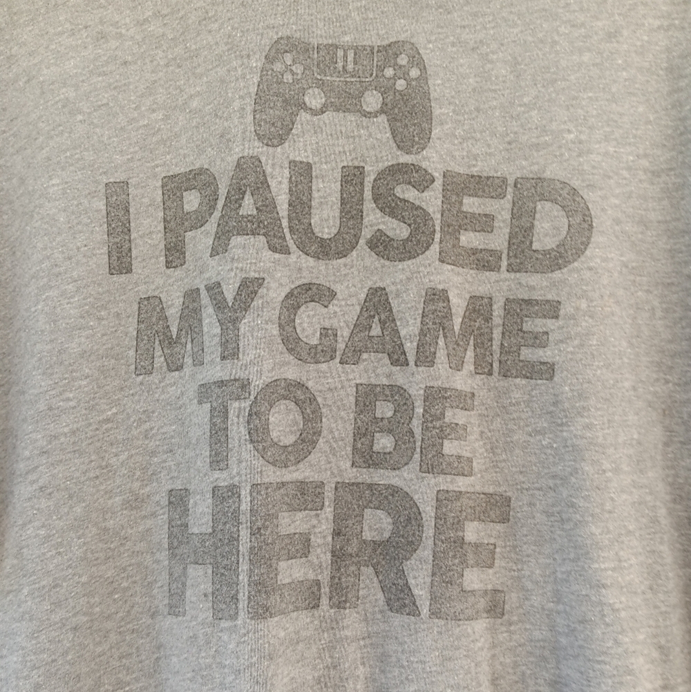 Men's Video Games Gamer Graphic Gray T Shirt Size XL Gaming Unisex